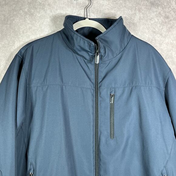 T Tech By Tumi Jacket Mens XL Navy Quilted Full Zip Outdoor Lined Rain Outdoor - Picture 2 of 11